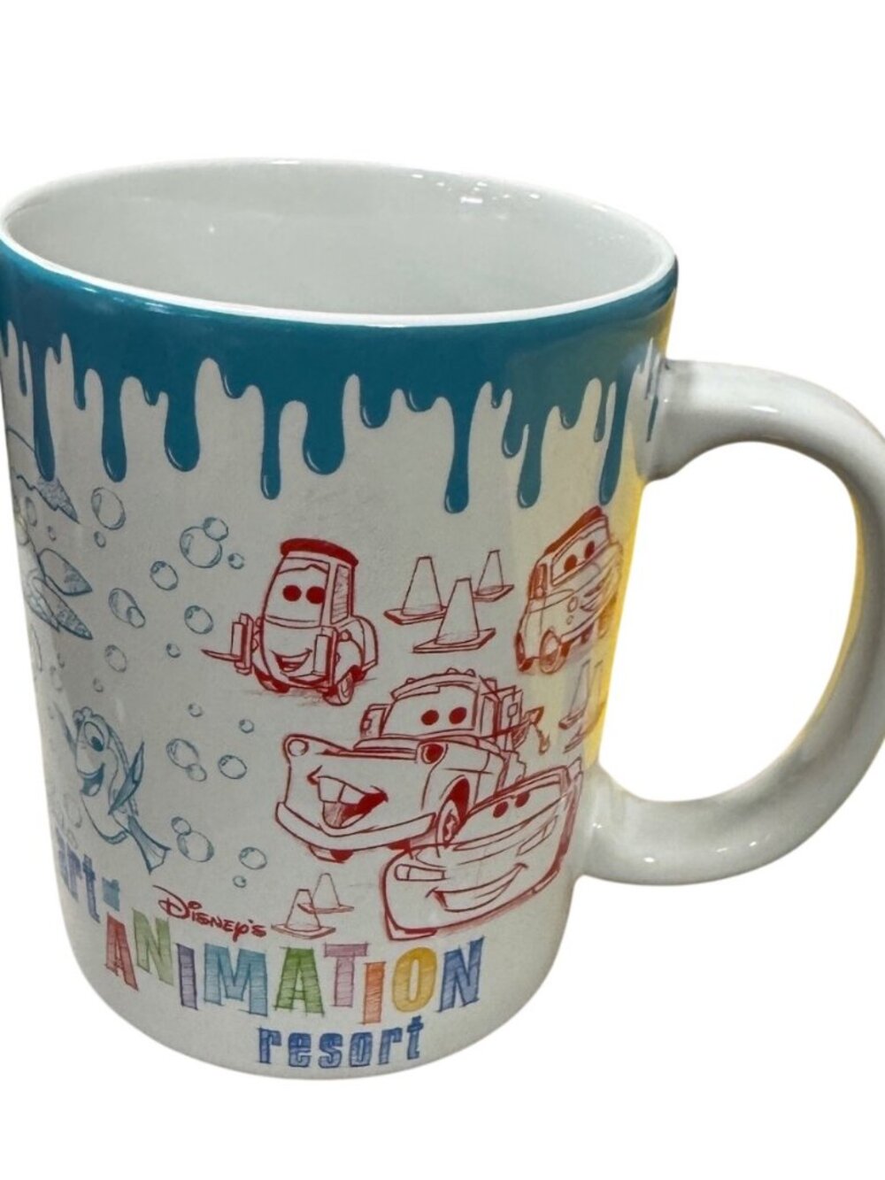 Disney Pixar Art Of Animation Resort Mug Cars Lion King Lightening McQueen
